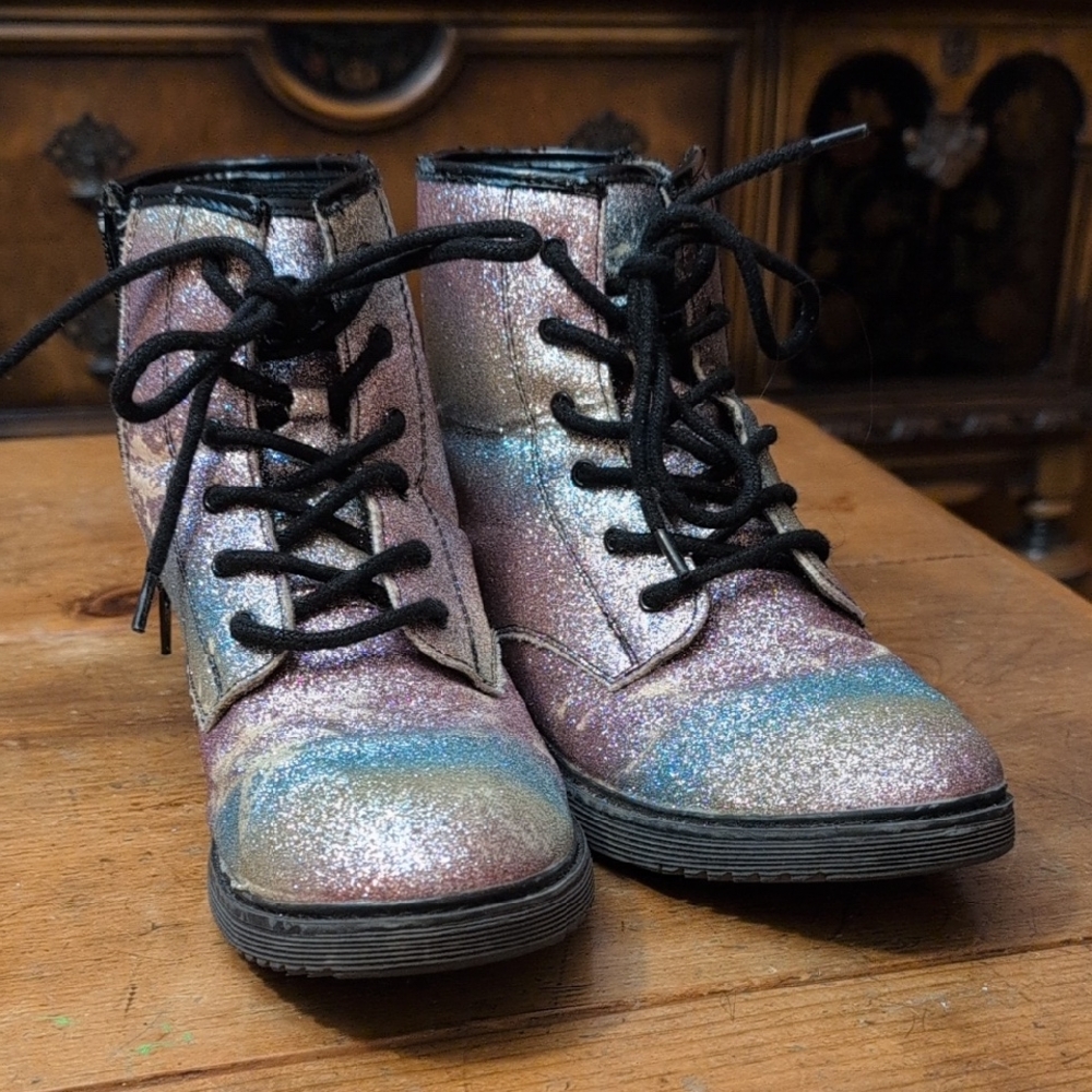 Place Multicolor Glitter Ankle Boots